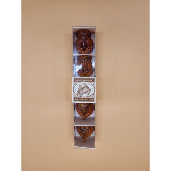 Williams-Sonoma Amber Taper Holders Turkeys Set of 4 10" Tapers Thanksgiving - Picture 1 of 4